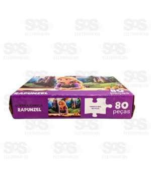 Quebra-Cabeça Turma de Rapunzel 80 Peças Mini Toys 6389