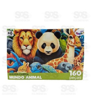Quebra-Cabeça Mundo Animal 160 Peças Mini Toys 6371