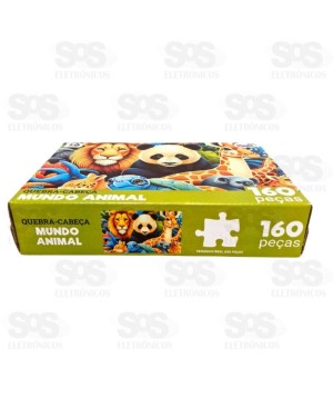 Quebra-Cabeça Mundo Animal 160 Peças Mini Toys 6371
