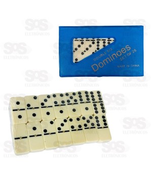 Dominó Clássico 28 Peças Lisas 6MM Double Six AL-1240