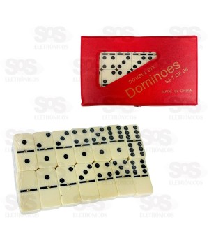 Dominó Clássico 28 Peças Lisas 8MM Double Six AL-1241