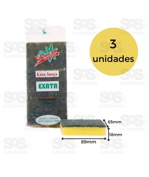 Esponja Multiuso Exata Esponflora com 3 Unidades 1033