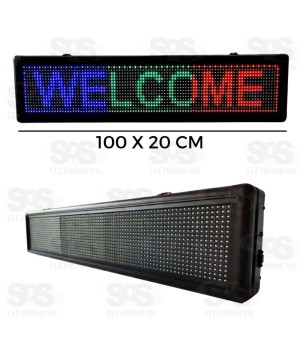 Painel de LED Colorido Letreiro Digital 100x20CM Luatek LK-G10020-P10