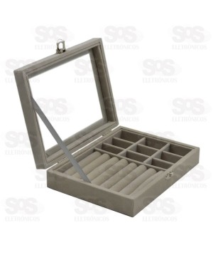 Estojo Porta Jóias Com Divisórias B-Max BM-F1107