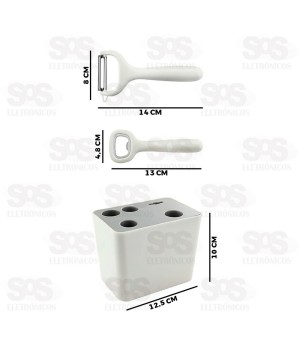 Kit Utensílios Aço Inox 6 Peças B-Max BM-F1072