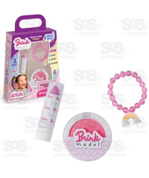 Kit Maquiagem Infantil Com Pulseira Brink Model 2077