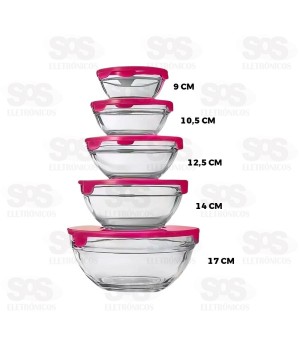 Kit 5 Pote de Vidro Com Tampa Hai Brasil AIH1341N