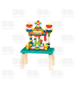 Mesa Blocos De Montar Coloridos 100 Peças TK-AB8485