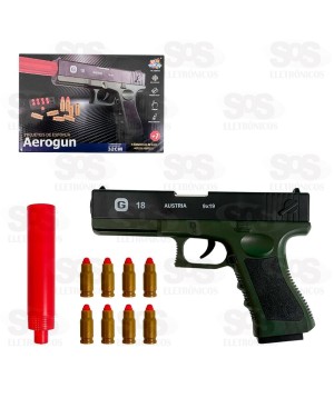 Brinquedo Glock 18 Lança Dardos De Plástico Toy King TK-AB6582