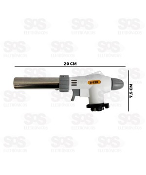 Maçarico Automático Culinário Recarregável B-Tek BT-005