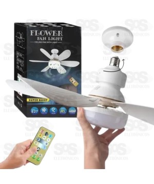 Lâmpada Multifuncional 60W Com Ventilador e Controle Remoto