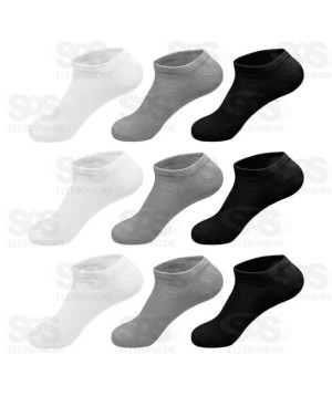 Kit 12 Pares de Meia Soquete Tamanhos Sortidos 31-46