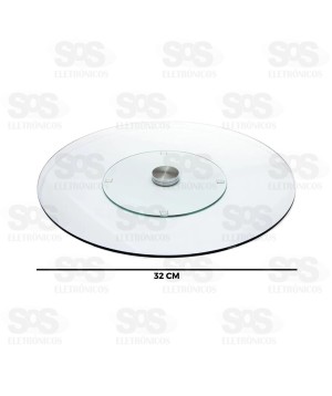 Plataforma Giratória De Vidro 32CM Top Útil TOP0994