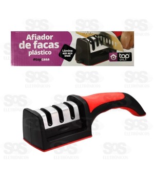 Afiador e Amolador De Faca 3 Níveis Top Útil TOP0686