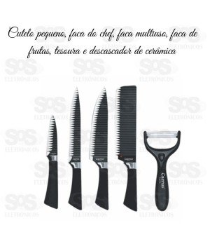 Kit Facas Com 6 Peças Aço Inox Bahamas CRS-2732