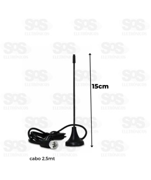 Mini Antena Interna Com Imã 2,5 Metros Caerus CRS-2366