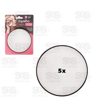 Espelho Lupa 5X Redondo Com Ventosa Top Útil TOP1501
