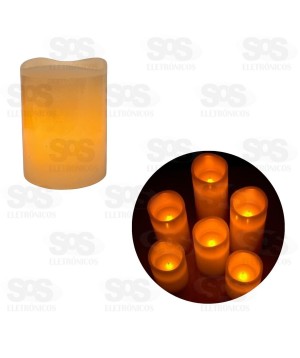 Vela Parafina Decorativa Chama Branco Quente Unitaria TOP1859