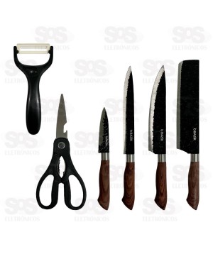 Kit Facas De Cozinha 6 Peças Bazik MD-12276