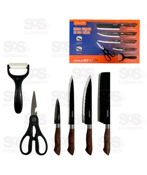 Kit Facas De Cozinha 6 Peças Bazik MD-12276