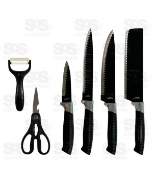 Kit Facas De Cozinha 6 Peças Bazik Prime WU-345