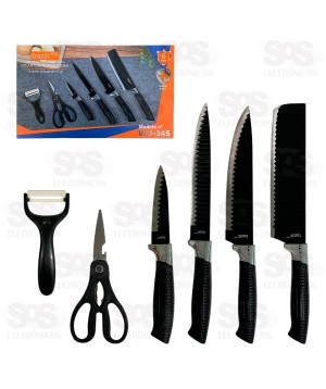 Kit Facas De Cozinha 6 Peças Bazik Prime WU-345