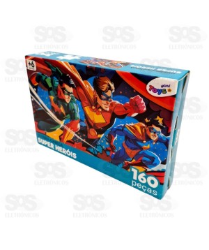 Quebra-Cabeça Super Heróis 160 Peças Mini Toys 6378