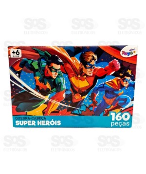 Quebra-Cabeça Super Heróis 160 Peças Mini Toys 6378
