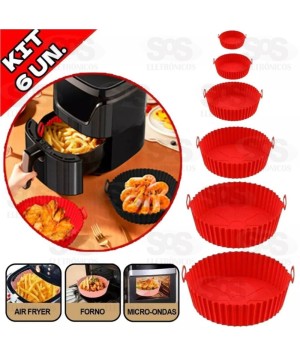 Kit Forma de Silicone Para Air Fryer 6 Unidades B-Max BM-F934