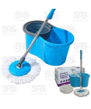 Vassoura Rodo Magico Mop Giratório 360 Com Balde 13 Litros Dinex