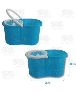 Vassoura Rodo Magico Mop Giratório 360 Com Balde 13 Litros Dinex