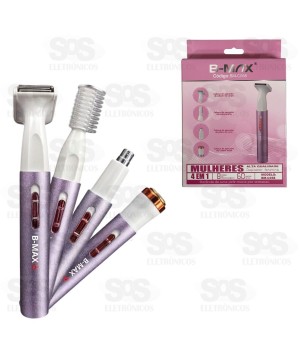 Caneta Aparadora De Pelos Elétrica 4 Acessórios B-Max BM-C058
