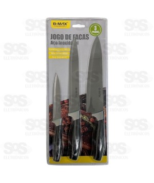Kit Facas De Cozinha 3 Peças B-Max BM-DJ512