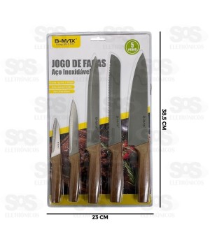 Kit Facas De Cozinha 5 Peças B-Max BM-DJ515