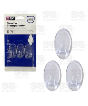 Ganchos Multiuso Transparente 3 Unidades Top Útil TOP1346