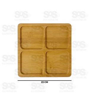 Tábua Para Petiscos 4 Divisórias MDF Top Útil TOP2106