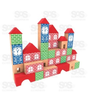 Blocos de Montar 100 Peças Madeira Engenheiro Mirim IOB 438