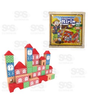 Blocos de Montar 45 Peças e Estojo em Madeira IOB 287