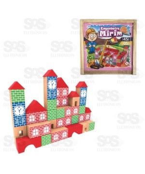 Blocos de Montar 45 Peças e Estojo em Madeira IOB 289