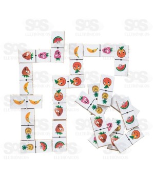 Dominó Salada de Frutas 28 Peças de Madeira IOB 04