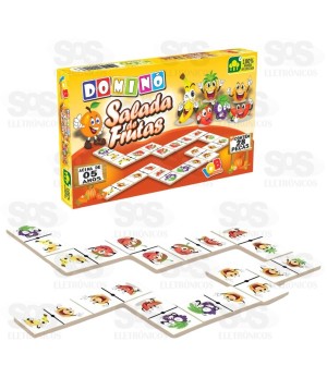 Dominó Salada de Frutas 28 Peças de Madeira IOB 04