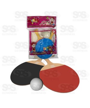 Kit 2 Raquetes e 1 Bola Ping Pong IOB 282