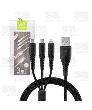 Cabo 3 Em 1 Fast Charge 120CM Altomex AL-2058-3EM1