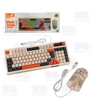 Kit Teclado e Mouse Com Fio USB Eletromex EL-2113
