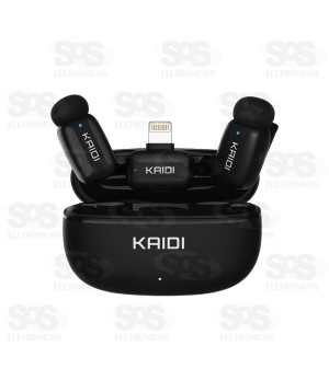 Microfone De Lapela Duplo Sem Fio Lightning Kaidi KMF3-A