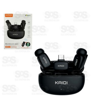 Microfone De Lapela Duplo Sem Fio Type C Kaidi KMF3-C