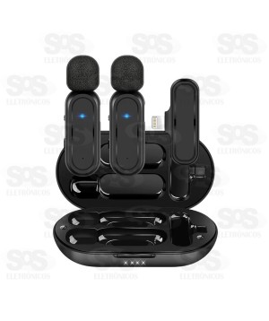 Microfone De Lapela Duplo Sem Fio Lightning Altomex K61-IP-2IN1