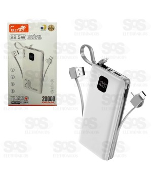 Carga Extra 20.000mAh 4 Interfaces Eletromex EL-2918