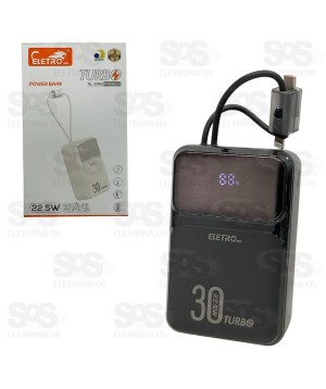 Carga Extra 30.000mAh 2 Interfaces Eletromex EL-2952