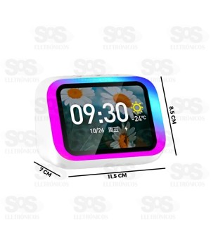 Caixa de Som Com Luminária Assistente de Voz Eletromex EL-1130